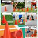 GHB Soccer Cones 7" 9" of 12 24 Pack Disc Soccer Sport Cones Training Field Marker Agility Cones for Basketball, Coaching, Practice Equipment Includes Drills Guide