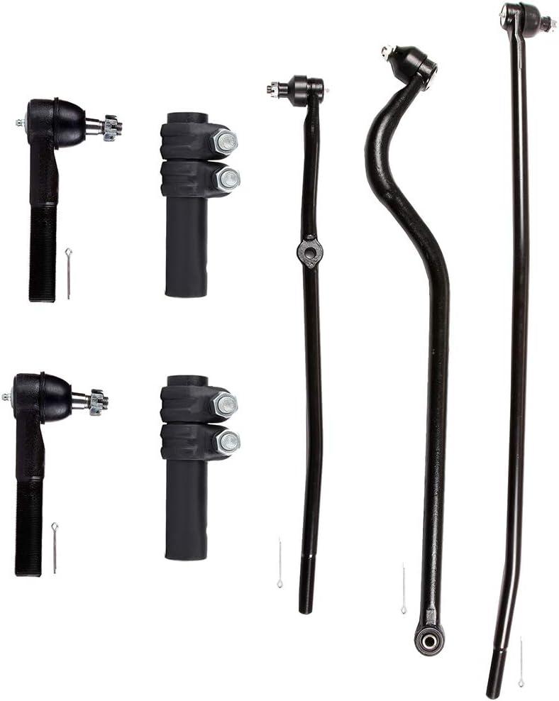 SCITOO 7-PC SET Front Suspension Tie Rod Kit - Fit For Dodge Ram 1500 4WD For Dodge Ram 2500 4WD For Dodge Ram 1500 4WD Inner & Outer Tie Rod End Tie Rod Adjusting Sleeve Front Track Bar