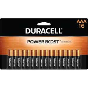 Duracell Coppertop AAA Batteries with Power Boost Ingredients, 16 Count Pack Triple A Battery with Long-lasting Power, Alkaline AAA Battery for Household and Office Devices