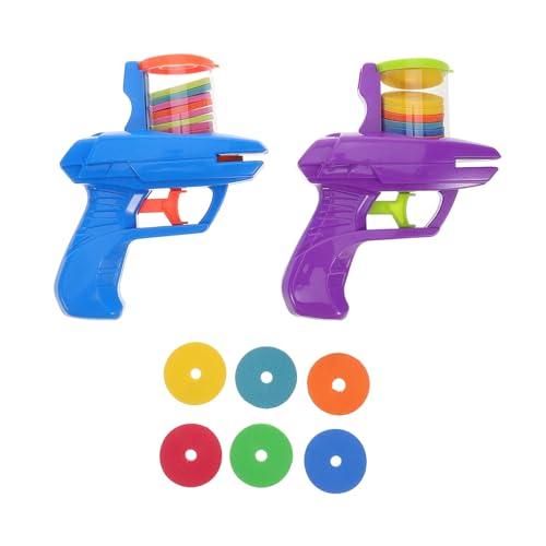 Toyvian Disc Toy with Soft Foam Discs - Interactive Flying Disc Launcher for Kids Outdoor Play Backyard Park Family Fun