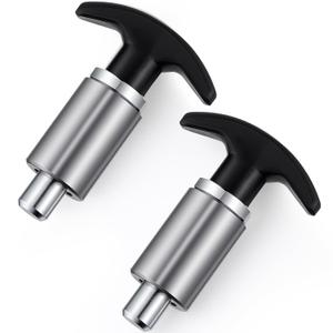 2 Pcs Steel Handle Locking Spring Loaded Pull Pin T Knob Spring Plunger Loaded Pull Pop Pin Shank Knob Plastic Handle for Welding Shelve Industrial Rack System Fitness 3.15 Inch (1/2 Inch)