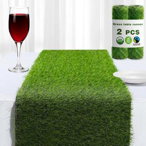 Artificial Grass Table Runner, 13 x 36 in Turf Table Runner - Realistic Faux Grass Runner for Golf Party, Wedding, Baby Shower, Indoor Outdoor Decor2 Pack