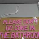 SYLHOME Pink Please Don't Do Coke In The Bathroom Led Neon Light Sign Game Room Bedroom Bar Store Hotel Wall Decor Sign Birthday Christmas Party Backdrop USB 16.9"X9.2"