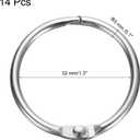 5 x uxcell 14pcs Shower Curtain Rings, 1.3 Inch ID Iron Round Snap Shower Curtain Hooks Glide Smoothly Shower Hooks for Bathroom Shower Curtain Rods, Silver