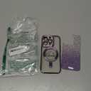 Hython for iPhone 14 Pro Case Glitter, Compatible with MagSafe Love Heart Magnetic Clear Phone Cases for Women Girls, Full Camera Protection Sparkle Plating Shockproof Protective Cover, Deep Purple