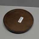 Round Decorative Tray Wood Bathroom Counter Organizer Farmhouse Kitchen Decor Wooden Riser for Soap Dish, Perfume, Candle, Sponge, 10" - Walnut