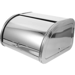 Alipis Bread Box For Countertop, Roll Top Bread Box Stainless Steel Bread Box Vintage Bread Keeper Kitchen Storage Bin Farmhouse Container (Silver)