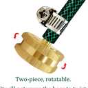 Joywayus Brass 1/4" Barb x 3/4GHT Thread Swivel Knurling and Hex Garden Water Hose Pipe Repair Connector Fitting with Stainless Clamp (4PCS)