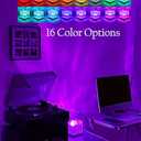 Mood Lighting,Rechargeable Northern Lights Cube Ambient Lighting Ocean Wave Projector Light Aurora Glow Lamp,16 Colors Gradual Rotating with Remote Control for Bedroom Game Room Decor - Large (Cordless)