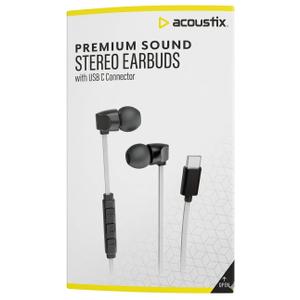 Acoustix Premium Sound Stereo Earbuds With Usb C Connector