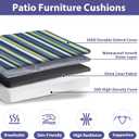 IPYNBAP Outdoor Chair Cushions Set of 4 -Waterproof Outdoor Seat Cushions for Patio Furniture, Patio Chair Cushion with Handle and Ties, Out Door Chair Pads,19x19x3-Square, Blue Stripe