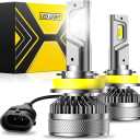 H11/H8/H9 Bulbs Super Bright,6500K Cool White H8 Light Bulbs, 50000+Hours H11 Powersport Bulb with Cooling Fan, Pack of 2