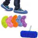 5 Pairs (10 Pieces) Multi-Function Dust Duster Mop Slippers Shoes Cover, Soft Washable Reusable Microfiber Foot Socks Floor Cleaning Tools Shoe Cover