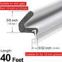 40FT Extra Long Kerf Weather Stripping Door Seal for Large Gaps and Easy Installation (White)