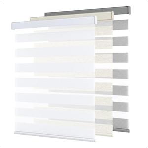 SHECUTE Cordless Zebra Blinds for Windows, Zebra Roller Window Shades for Day & Night, Light Filtering Room Darkening Window Blinds for Home and French Doors(White, 29"W x 72"H, Support Custom Size)