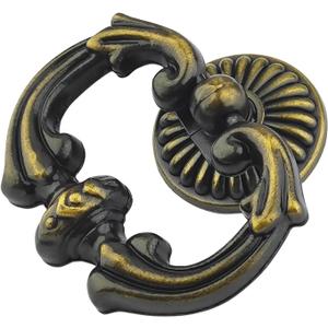 Pack of 4 Dia 2.5" Large Drop Cabinet Pulls Door Handles Ring Dresser Pull Knobs Drawer Knob Pulls Vintage Style Dark Antique Brass (Antique Brass,4)