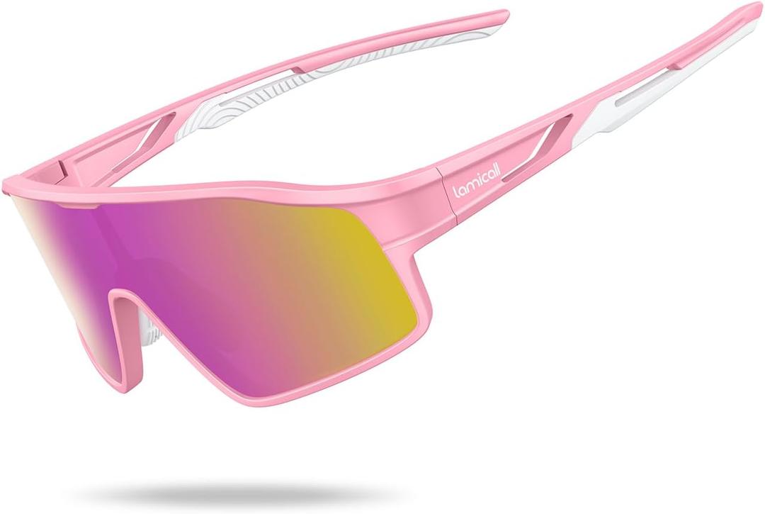 Lamicall Polarized Kids Baseball Sunglasses for Age 8-14 - UV400 Protection Sports Cycling Sun Glasses for Boys Girls Youth