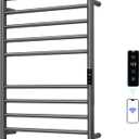 Electric Towel Rack with Voice Control for Alexa & Google Home,TUYA-Wall-Mounted Bathroom Heating Towel Warmer,Stainless Steel Material,31.5x20.08x4.41in,Plug-in,Gunmetal Grey,10 Bars