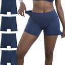 MALAMUTE Womens's Super spandex Seamless Slip Shorts boxer brief Underwear No Show Panties 4Pack 1323 (Medium)