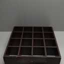 Cinnvoice Christmas Holiday Ornament Displays Rack, 16 x 16 Hanging Stand Holder Hanger with 16 Compartments for Christmas Ball Display Shelf Cabinet for Craft DIY Wall Decorations Gift (Brown)