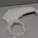 Angel Wings, Light Up Angel Wings and Halo with LED Lights, White Angel Wings Costume for Adult Women Kids Halloween Xmas (Medium)