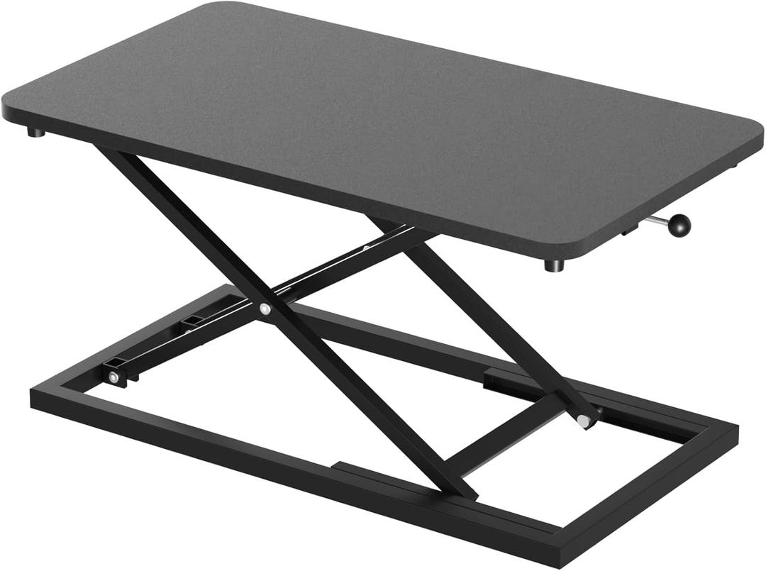 Decoholic Single 24 inch Scissors Lift Keyboard and Mouse Riser, Height Adjustable Standing Desk Converter for Ergonomic Sit Stand Workstationssuitable to hold large/small items (24inch, Black)