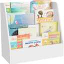 Small Desktop Bookshelf, 4-Tier Magazine Rack, Book Storage Organizer Display Stand, Narrow Bookshelf for Home Office, Living Room, White