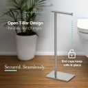 Gatco 1431C Modern Rectangle Base Freestanding Toilet Paper Holder, 21.25" Chrome with Weighted Base
