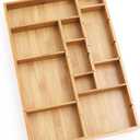 Lipper International 8397 Bamboo Wood Adjustable Drawer Organizer with 6 Removable Dividers, 12" x 17-1/2" x 1-7/8"