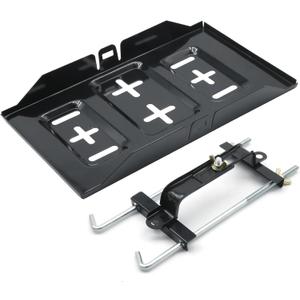 Storage Battery Holder, 27cm Bolt with 34cm Battery Tray Battery Hold Down Tray Kit, Steel Storage Battery Holder Adjustable Bracket Clamp for Car Boat Marine