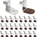 1/4 inch Shelf Pegs for Shelves Cabinet Shelf Support Ppegs Metal Shelving Pins for Bookshelf Furniture Kitchen Closet Heavy Duty Pegs Bracket for Sshelves in Cabinet L-Shaped Metal Shelf Clips 30Pcs (6.35*8mm)