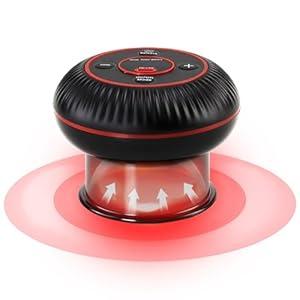 Cupping Kit for Massage Therapy - 4 in 1 Electric Cupping Therapy Set, 12 Levels of Suction Strength and Red Light Therapy for Targeted Pain Relief, Portable Electric Smart Cupping Device, Black