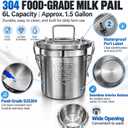 Milking Machine Accessory Stainless Steel Milk Bucket (6L)