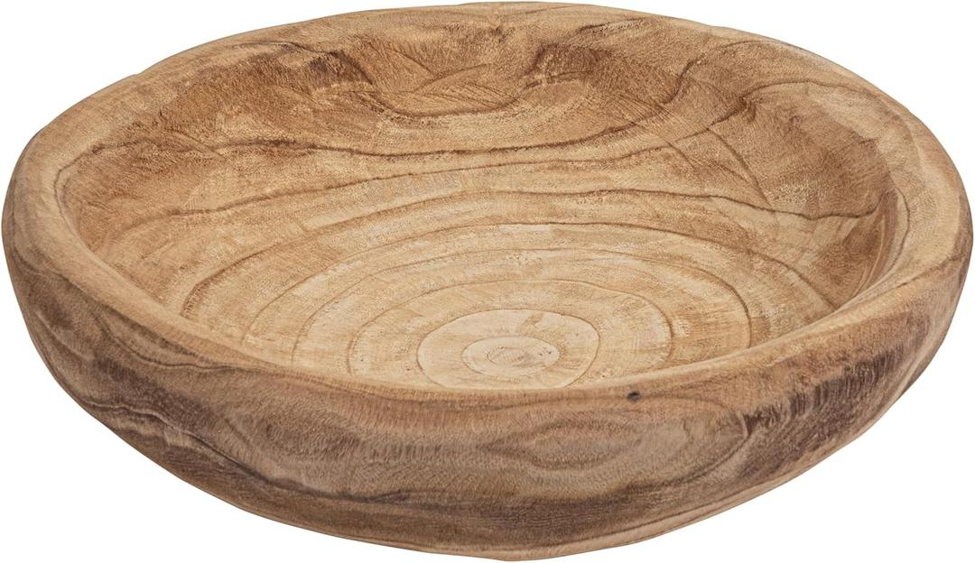 Creative Co-Op Decorative Paulownia Wood Bowl, 19"