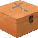 Fight Club Cross Jewelry Box for First Communion Baptism Gift Baptism Memory Box Keepsake Box,Christening Gift Box (L)
