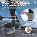6 Pairs Merino Wool Ankle Running Hiking Socks Compression Support Breathable Thick Cushion No Show Socks for Women Men (Medium)