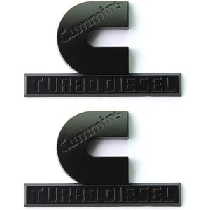 Yoaoo 2Pack OEM Black Cummins Turbo Emblem Badges Compatible with 2500 3500 Emblem Matte 4.5" by 2.9" inches