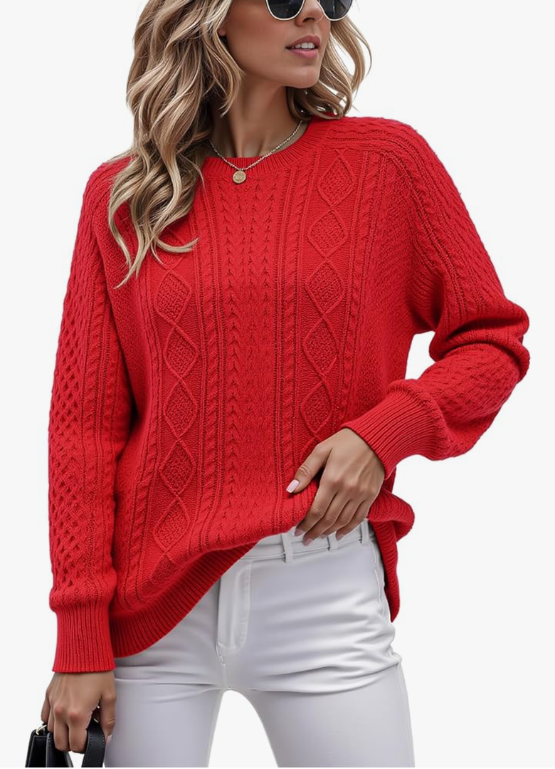 GRACE KARIN Women's Long Lantern Sleeve Crew Neck Crochet Top Hollow Out Fall Pullover Sweater, M GRACE KARIN Women's Long Lantern Sleeve Crew Neck Crochet Top Hollow Out Fall Pullover Sweater, M