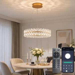 Modern Large Ring Chandelier with APP/Remote Control - 23.6inches