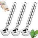 4 x 3 PCS Cactus Peeler, Stainless Steel Cactus Peeler Spoon Long Handle with Hole, Multi-Function Pelador De Nopales, Cutting Knife for Cooking Cactus Noodle, Kitchen Gadget Accessories