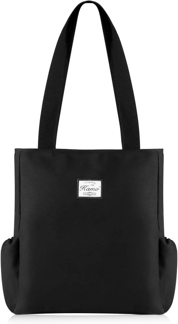 KAMO Floral Tote Bag - Waterproof Lightweight Handbags Travel Shoulder Bag for Hiking Yoga Gym Swimming Travel Beach (One_Size, 0-black)