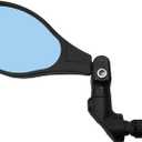 Hafny NEW Bar End Bike Mirror, HD Automotive Grade Glass Lens, Large Surface, Shatterproof, Multi-Angle Adjustable, E-Bike Mirrors, (HF-M902LB-FR08 (Left Side, Blue Glass))