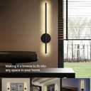 Battery Operated Wall Sconce 19.7 inch Rechargeable Wireless Wall Light with IR Remote Control Dimmable 360 Rotatable Magnetic Wall Lamp for Living Room Bedroom Hallway Black