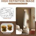 Delma Wall Full Length Mirror,Standing Mirror Full Body,Large Floor for Wall Door Bedroom Bathroom Living Room with Aluminium Frame(with Stand,56x15-Black)