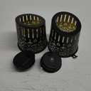 Likiyol 2025 Upgraded 2 Pack Mandala Solar Fence Lights Ultra Bright Fence Lights Solar Powered IP65 Waterproof Deck Light for Stair Yard Garden Outdoor Wall Decor, Warm White