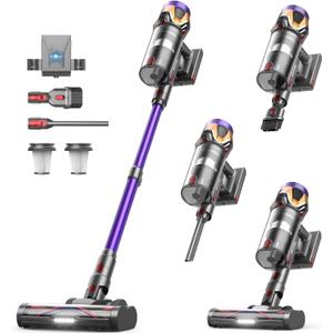 Cordless Vacuum Cleaner 55Kpa/650W/70Mins,1.8L Self Standing Stick Vacuum,Upgraded Vacuum Cordless with Hurricane Mode,Touch Screen,Anti-Tangle Wireless Vacuum,Vacuum Cleaners for Home/Pet Hair/Carpet (Purple)