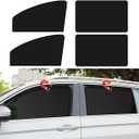 Car Side Window Sun Shades, 4 PCS Window Sunshades Privacy Curtains, 100% Block Light for Breastfeeding, Taking a nap, Changing Clothes, Camping (Front&Back 4pcs)