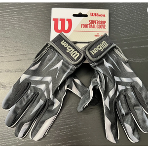 NEW! Wilson Super Grip Receiver Football Gloves, Black, Medium