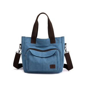 Sunshinejing Women's Canvas Tote Purse Shoulder Crossbody Bag Small Handbag Multi-pocket Top Handle Work Bags