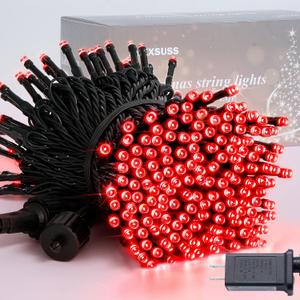 JMEXSUSS 250 LED Red Valentines Day Lights Indoor Outdoor Waterproof with 8 Modes, 91.5ft Expandable Red Christmas String Lights for Bedroom Tree Patio Garden Party Holiday Decorations